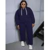 imageUOUA Plus Size Womens 2 Piece Sweatsuits Outfits Zip Up Jackets ampamp Wide Leg Sweatpants Casual Loungewear Tracksuit SetsNavy Blue