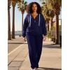 imageUOUA Plus Size Womens 2 Piece Sweatsuits Outfits Zip Up Jackets ampamp Wide Leg Sweatpants Casual Loungewear Tracksuit SetsNavy Blue