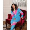 imageUOUA 80s Pants Women 90s Neon Workout Joggers Casual Reversible Sweatpants with PocketsBlue