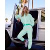 imageUOUA 80s Pants Women 90s Neon Workout Joggers Casual Reversible Sweatpants with PocketsMint Green