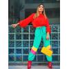 imageUOUA 80s Pants Women 90s Neon Workout Joggers Casual Reversible Sweatpants with PocketsMint Green