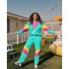 imageUOUA 80s Pants Women 90s Neon Workout Joggers Casual Reversible Sweatpants with PocketsMint Green
