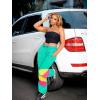 imageUOUA 80s Pants Women 90s Neon Workout Joggers Casual Reversible Sweatpants with PocketsMint Green