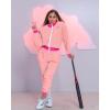 imageUOUA 80s Pants Women 90s Neon Workout Joggers Casual Reversible Sweatpants with PocketsPink