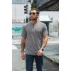 imageUOUA Mens Henley Shirts Short Sleeve Casual TShirts Cotton Basic Tops01 Grey