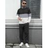 imageUOUA Mens 2 Piece Sweatsuits Outfits Color Block Loungewear ampamp Joggers Sweatpants Casual Track Suits SetBlackblockgrey