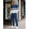 imageUOUA Mens 2 Piece Sweatsuits Outfits Color Block Loungewear ampamp Joggers Sweatpants Casual Track Suits SetBlueblockgrey