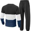 imageUOUA Mens 2 Piece Sweatsuits Outfits Color Block Loungewear ampamp Joggers Sweatpants Casual Track Suits SetDarkgreyblockwhite