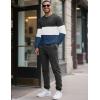 imageUOUA Mens 2 Piece Sweatsuits Outfits Color Block Loungewear ampamp Joggers Sweatpants Casual Track Suits SetDarkgreyblockwhite