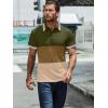 imageUOUA Mens Casual Polo Shirts Classic Short Sleeve Collared T Shirt Button Golf Slim Fit Tee Tops02 Army Green