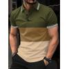 imageUOUA Mens Casual Polo Shirts Classic Short Sleeve Collared T Shirt Button Golf Slim Fit Tee Tops02 Army Green