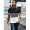 imageUOUA Mens Casual Polo Shirts Classic Short Sleeve Collared T Shirt Button Golf Slim Fit Tee Tops02 Black