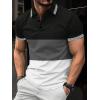imageUOUA Mens Casual Polo Shirts Classic Short Sleeve Collared T Shirt Button Golf Slim Fit Tee Tops02 Black