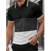 imageUOUA Mens Casual Polo Shirts Classic Short Sleeve Collared T Shirt Button Golf Slim Fit Tee Tops02 Black