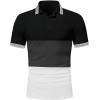 imageUOUA Mens Casual Polo Shirts Classic Short Sleeve Collared T Shirt Button Golf Slim Fit Tee Tops02 Black