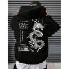 imageUOUA Mens Graphic Quarter Zip Hoodies Casual Long Sleeve Drop Shoulder Sweatshirt Pullover Streetwear TopDragonblack