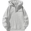 imageUOUA Mens Graphic Quarter Zip Hoodies Casual Long Sleeve Drop Shoulder Sweatshirt Pullover Streetwear TopDragonmottle Grey