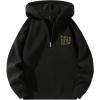 imageUOUA Mens Graphic Quarter Zip Hoodies Casual Long Sleeve Drop Shoulder Sweatshirt Pullover Streetwear TopFaithblack