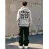 imageUOUA Mens Graphic Quarter Zip Hoodies Casual Long Sleeve Drop Shoulder Sweatshirt Pullover Streetwear TopFaithmottle Grey