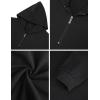 imageUOUA Mens Graphic Quarter Zip Hoodies Casual Long Sleeve Drop Shoulder Sweatshirt Pullover Streetwear TopRoseblack