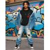 imageUOUA Mens Graphic Quarter Zip Hoodies Casual Long Sleeve Drop Shoulder Sweatshirt Pullover Streetwear TopRoseblack