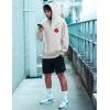 imageUOUA Mens Graphic Quarter Zip Hoodies Casual Long Sleeve Drop Shoulder Sweatshirt Pullover Streetwear TopRosemottle Grey