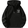 imageUOUA Mens Graphic Quarter Zip Hoodies Casual Long Sleeve Drop Shoulder Sweatshirt Pullover Streetwear TopSkullblack