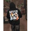 imageUOUA Mens Graphic Quarter Zip Hoodies Casual Long Sleeve Drop Shoulder Sweatshirt Pullover Streetwear TopSkullblack