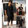imageUOUA Mens Short Sets Summer 2 Piece Outfits Casual Short Sleeve Jogging TracksuitsBlack