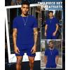 imageUOUA Mens Short Sets Summer 2 Piece Outfits Casual Short Sleeve Jogging TracksuitsBlue