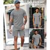 imageUOUA Mens Short Sets Summer 2 Piece Outfits Casual Short Sleeve Jogging TracksuitsGrey