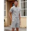 imageUOUA Mens Short Sets Summer 2 Piece Outfits Casual Short Sleeve Jogging TracksuitsGrey