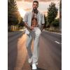 imageUOUA Mens Summer 2 Piece Set Casual Outfits Button Short Sleeve Shirt ampamp Loose Pants Textured Striped Tracksuit Walking SuitsClassicgrey