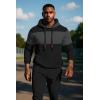 imageUOUA Mens Tracksuit 2 Piece Hoodie Sweatsuit Sets Casual Athletic Jogging Suits Waffle Jacquard OutfitsBlack