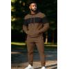 imageUOUA Mens Tracksuit 2 Piece Hoodie Sweatsuit Sets Casual Athletic Jogging Suits Waffle Jacquard OutfitsBrown