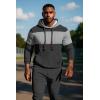 imageUOUA Mens Tracksuit 2 Piece Hoodie Sweatsuit Sets Casual Athletic Jogging Suits Waffle Jacquard OutfitsDark Grey