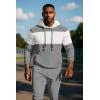 imageUOUA Mens Tracksuit 2 Piece Hoodie Sweatsuit Sets Casual Athletic Jogging Suits Waffle Jacquard OutfitsLight Grey