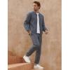 imageUOUA Mens Tracksuit 2 Piece Sets Casual Sweatsuit with Full Zip Athletic Jogging Suits Waffle Plaid Jacquard OutfitsDarkgrey