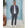 imageUOUA Mens Tracksuit 2 Piece Sets Casual Sweatsuit with Full Zip Athletic Jogging Suits Waffle Plaid Jacquard OutfitsDarkgrey