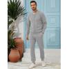 imageUOUA Mens Tracksuit 2 Piece Sets Casual Sweatsuit with Full Zip Athletic Jogging Suits Waffle Plaid Jacquard OutfitsLightgrey