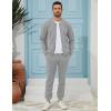 imageUOUA Mens Tracksuit 2 Piece Sets Casual Sweatsuit with Full Zip Athletic Jogging Suits Waffle Plaid Jacquard OutfitsLightgrey