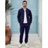 imageUOUA Mens Tracksuit 2 Piece Sets Casual Sweatsuit with Full Zip Athletic Jogging Suits Waffle Plaid Jacquard OutfitsNavy
