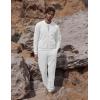 imageUOUA Mens Tracksuit 2 Piece Sets Casual Sweatsuit with Full Zip Athletic Jogging Suits Waffle Plaid Jacquard OutfitsWhite
