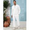 imageUOUA Mens Tracksuit 2 Piece Sets Casual Sweatsuit with Full Zip Athletic Jogging Suits Waffle Plaid Jacquard OutfitsWhite