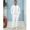 imageUOUA Mens Tracksuit 2 Piece Sets Casual Sweatsuit with Full Zip Athletic Jogging Suits Waffle Plaid Jacquard OutfitsWhite