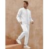 imageUOUA Mens Tracksuit 2 Piece Sets Casual Sweatsuit with Full Zip Athletic Jogging Suits Waffle Plaid Jacquard OutfitsWhite