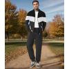 imageUOUA Mens Tracksuits Set Full Zip Jacket ampamp Sweatpants 2 Piece Athletic Jogging Suits Casual Sports Color Block OutfitBlack