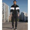 imageUOUA Mens Tracksuits Set Full Zip Jacket ampamp Sweatpants 2 Piece Athletic Jogging Suits Casual Sports Color Block OutfitBlack