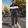 imageUOUA Mens Tracksuits Set Full Zip Jacket ampamp Sweatpants 2 Piece Athletic Jogging Suits Casual Sports Color Block OutfitBlack