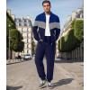 imageUOUA Mens Tracksuits Set Full Zip Jacket ampamp Sweatpants 2 Piece Athletic Jogging Suits Casual Sports Color Block OutfitBlue
